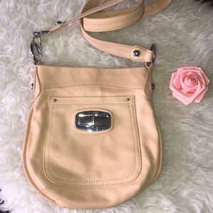 B. Makowsky Genuine Leather Bone Crossbody